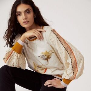 BLANK London contrast eyelet pullover sweater size small